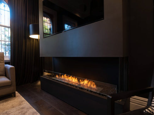 Ecosmart Fire Flex 86BY.BX2 Bay Fireplace Insert - Black Finish / Black Burner - ESF.FX.86BY.BX2.B